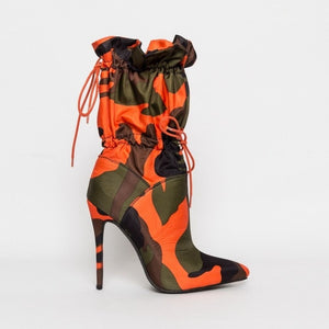Camo Lace Up Ankle Boots