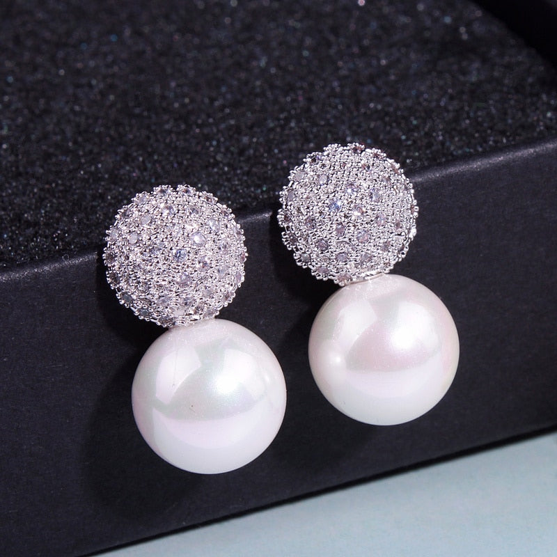 Elegant Silver Pearl Earrings