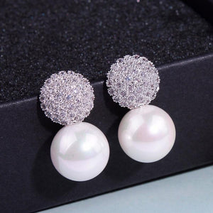 Elegant Silver Pearl Earrings